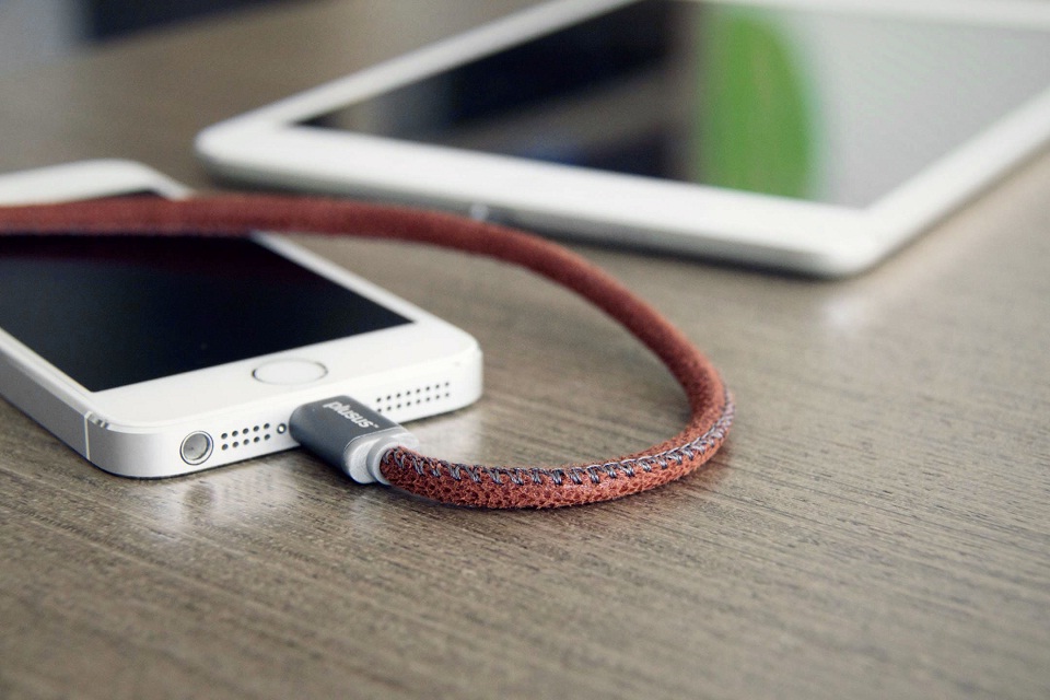Smartphone Chargers Wrapped in Denim and Leather Smartphone Chargers Wrapped in Denim and Leather